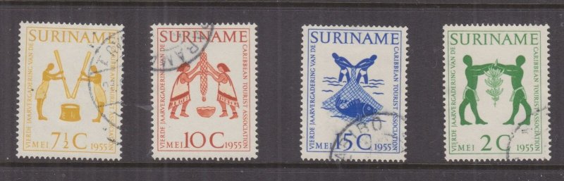 SURINAME, 1955 Tourist Association Meeting set of 4, used.