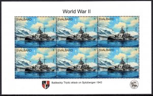 SVALBARD SPITSBERGEN 2023 SHIP WORLD WAR II BATTLESHIP TIRPITZ MNH LOCAL STAMPS