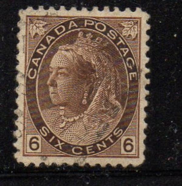 Canada Sc 80 1898 6c brown  Victoria numeral issue stamp used