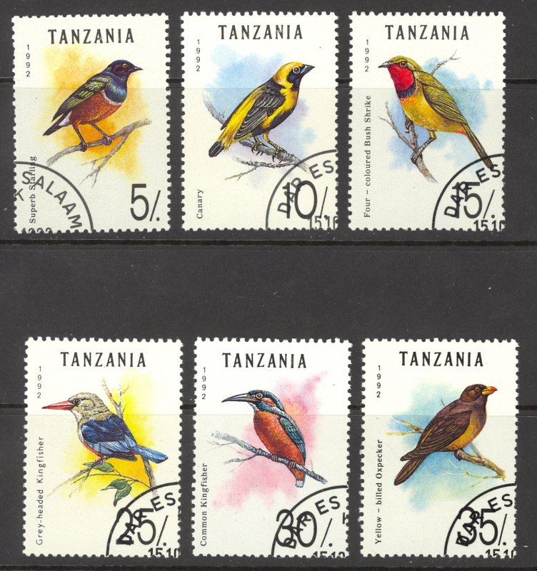 Tanzania Sc# 978-983 Used 1992 5sh-35sh Birds