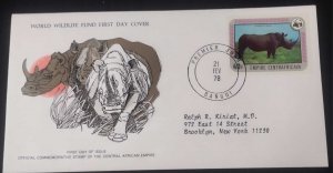 EL)1978 R. CENTRAL AFRICAN, WORLD WILDLIFE FUND, WWF, FAUNA, RHINOCEROS, CIRCULA