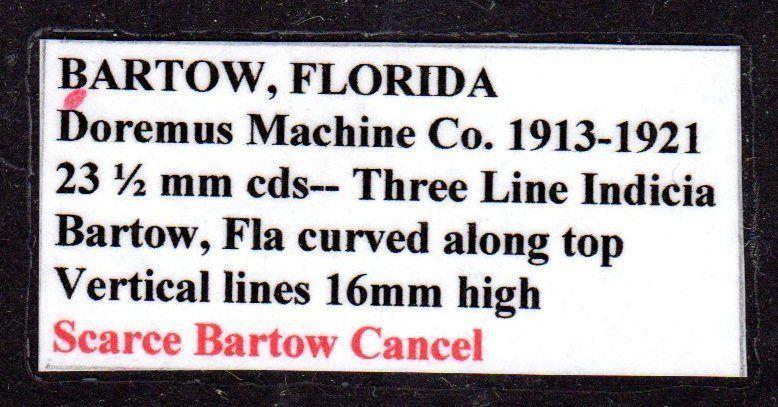 $Florida Machine Cancel Cover, Bartow, 5/11/1916, scarce Bartow cancel