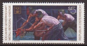 Austria    #1521   MNH   1990   metalworkers and miners