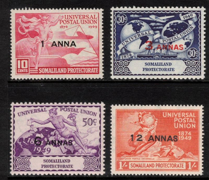 SOMALILAND PROTECTORATE 1949 UPU; Scott 112-15, SG 121-24; MNH