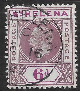 ST.HELENA SG86 1913 6d DULL & DEEP PURPLE USED
