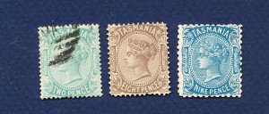 26 - TASMANIA AUSTRALIA - Scott 58 & 62 unused hinged & 60 used
