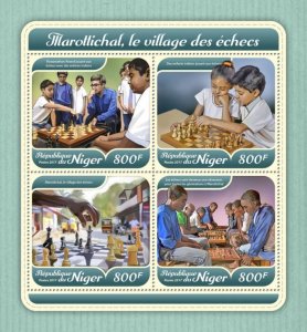 NIGER - 2017 - Chess Village - Perf 4v Sheet - Mint Never Hinged
