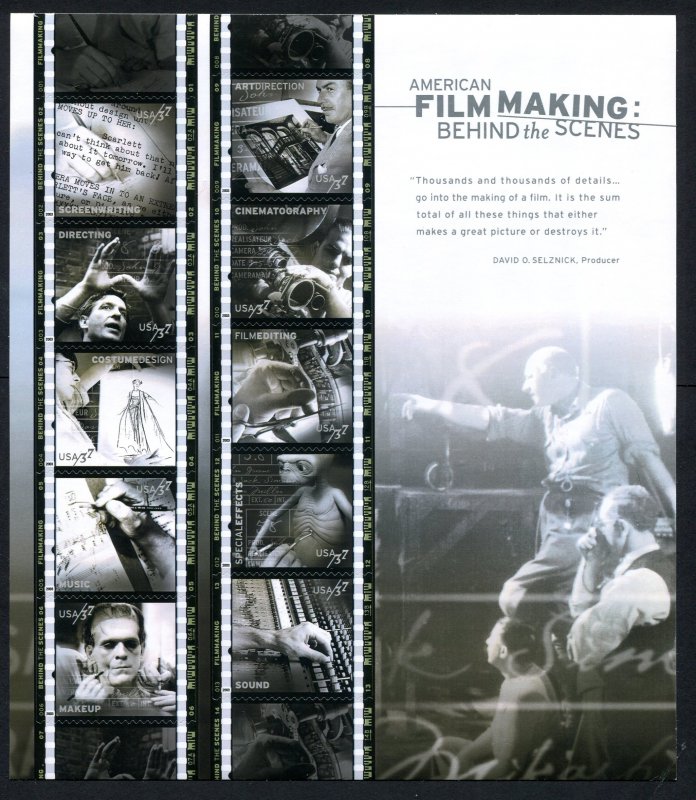 US  3772 MNH  Filmmaking sheet of 10