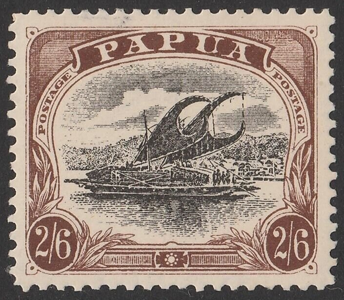 PAPUA 1907 Lakatoi large Papua 2/6, perf 11, wmk Crown double-lined A.