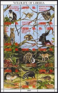 Liberia 1160,MNH. Wildlife 1993-1994:Diana monkey,Flying Squirrel,Royal python,