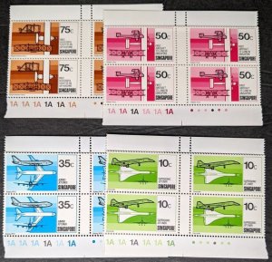 EDW1949SELL : SINGAPORE 1978 Scott #312-15 Planes VF MNH 20 Cplt sets. Cat $122+