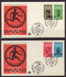 Germany 986,B434-B437 Olympics 1968 S/3 U/A FDC