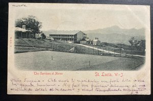 1936 Castries St Lucia RPPC Postcard Cover To Toulouse France Garrison At Morne