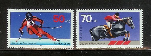 Germany B547-B548 Set MNH Solom Skiing, Steeplechase (C)