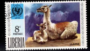 LIBERIA Scott 573 Used CTO Llama stamp