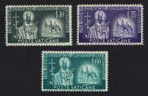 Vatican Martyrdom of St Boniface 3v 1955 MNH SC#192-194 SG#215-217