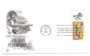 1437  San Juan Puerto Rico ArtCraft zip tab single FDC