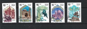 RUSSIA - 1989 CATHEDRALS - SCOTT 5827 TO 5831 - USED