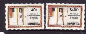 Dominica-Sc#676-7-unused NH set-Queen Mother-80th Birthday-id3-1980-