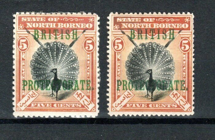 North Borneo 1901-05 5c both perfs  MLH