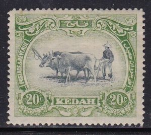 Album Treasures Malaya Kedah Scott # 11  20c Native Plowing Mint Hinged