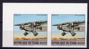 Chad 1984 Mi#1065B  Aviation - Bloch 120 Single IMPERFORATED in PAIR MNH