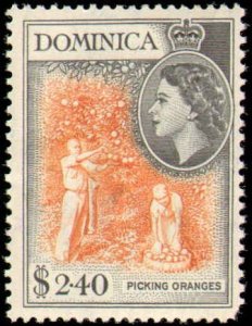 Dominica #142-156, Single Complete Set(15), 1954, Hinged