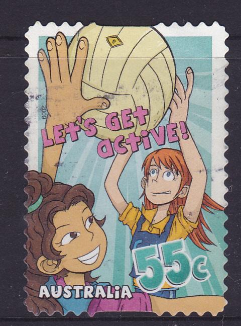 Australia -#3167 -2009 Let's Get Active- Netball- 55c used