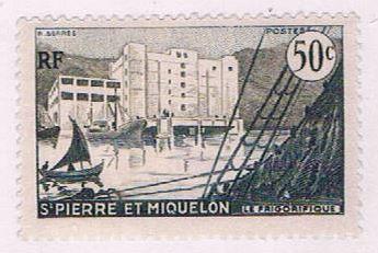 St Pierre and Miquelon 347 MLH Fish freezing plant 1955 (S0969)