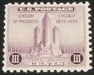 1933 3c Federal Building Scott 729 Mint NH