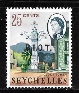 B.I.O.T 5: 25c Clock Tower, MH, VF