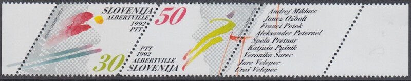 SLOVENIA Sc # 134a-b CPL MNH PAIR - 1992 ALBERTVILLE WINTER OLYMPICS