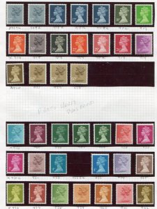 Great Britain QEII  special collection varieties,VF NH   - Lakeshore Philatelics