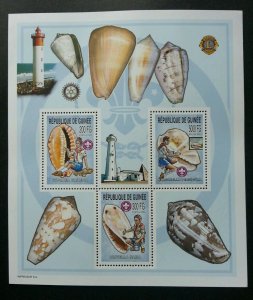 Guinea Sea Shells Scouts And Lighthouse 2002 Marine Life Building Ocean (ms) MNH