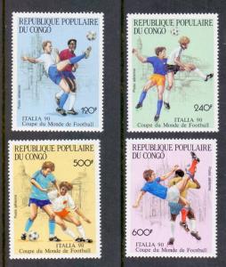 Congo 1990 MNH  AIR world cup football Italy  complete set