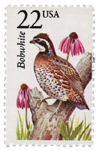 1987 22c Bobwhite Quail, North American Wildlife Scott 2301 Mint F/VF NH