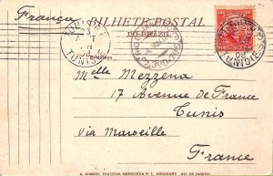 ac1623 -  BRAZIL - POSTAL HISTORY - POSTCARD to TUNISIA  1909