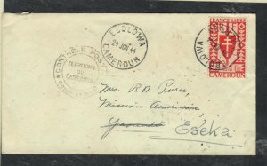 CAMEROUN 1944 COVER CENSOR 1 FR 50C   EBOLOWA  TO ESEKA P0229H