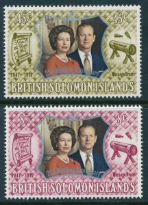 BRITISH SOLOMON ISLANDS SG#234-235 QEII Royal Silver Wedding (1972) MNH