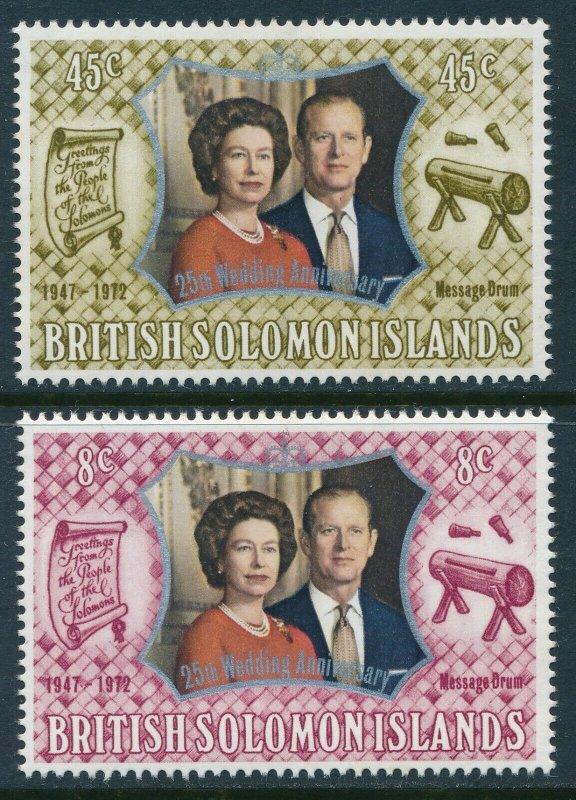 BRITISH SOLOMON ISLANDS SG#234-235 QEII Royal Silver Wedding (1972) MNH