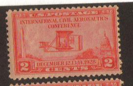 #649 MNH 2c carmine rose Wright Airplane 1928 Issue  