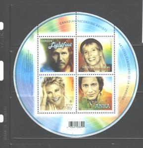 CANADA 2007, CANADIAN SINGERS MS's.#2221-2222, MNH