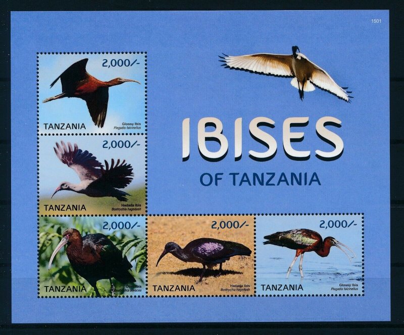 [I124] Tanzania 2015 Birds good sheet very fine MNH 