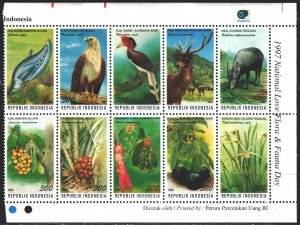 Indonesia. 1997. sc1732-41. Fauna and Flora of Indonesia. MNH.