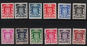 Saar Sc #O27-38 (1949) 10c to 100fr Arms of Saar Set Used