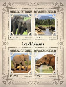 GUINEA - 2017 - Elephants - Perf 4v Sheet - Mint Never Hinged
