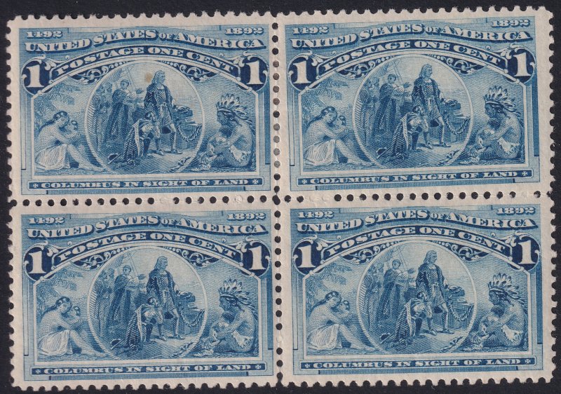 #230 Mint OG, VF, Block of 4 (CV $145+) (CV $14 - ID30462) - Joseph Luft