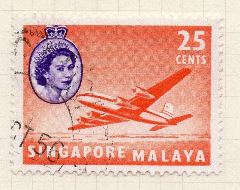 Singapore Malaya 1955 Early Issue Fine Used 25c. 283988