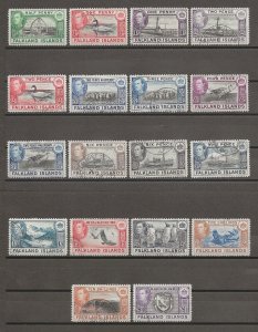 FALKLAND ISLANDS 1938/50 SG 146/63 USED Cat £250