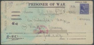 USA  1944 WWII 30c Roosevelt Prexie POW Camp Campbell PA Airmail Cover Ge 108989